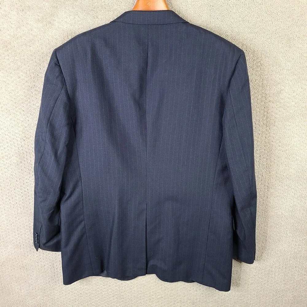 Vintage Sterling & Hunt Kuppenheimer Jacket‎ Men 46L Blue Striped Blazer Coat